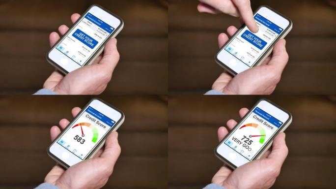 在智能手机上查看到自己的信用评分非常好