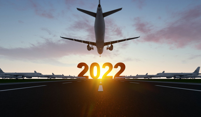 4K飞往2022新年的飞机