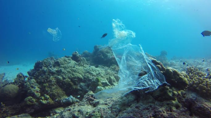 海洋塑料污染环保水底水下海下