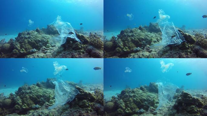 海洋塑料污染环保水底水下海下