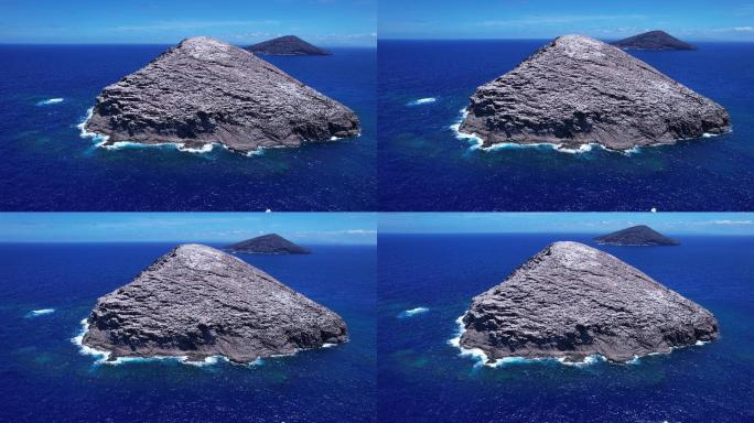 海洋上岩石岛海鸥飞翔的旅行风光素材（三）