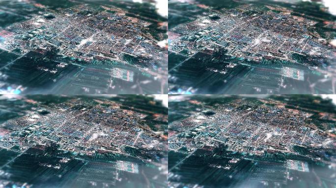 4K绥化市主城区地图视频动画素材