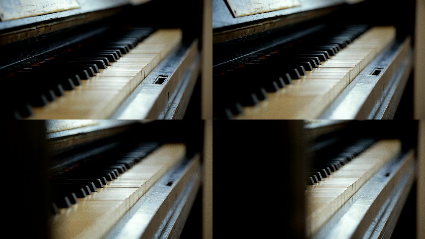 旧钢琴老钢琴空境运镜