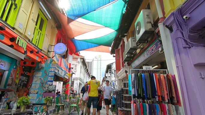 新加坡哈吉巷国外外国街头街道街景商业街步