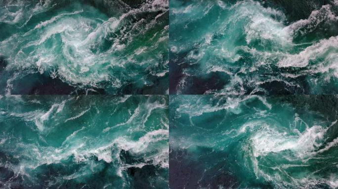 江水和海水的波浪相互汇合