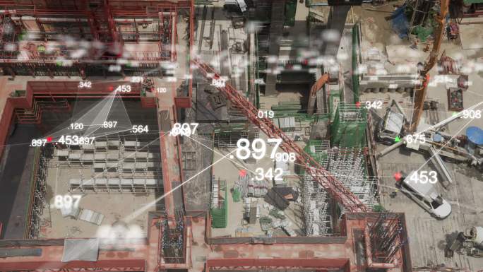 智能建筑施工工程4K数字数据信息智慧城市