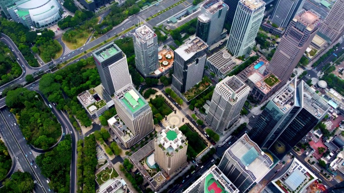 深圳福田CBD大景俯拍