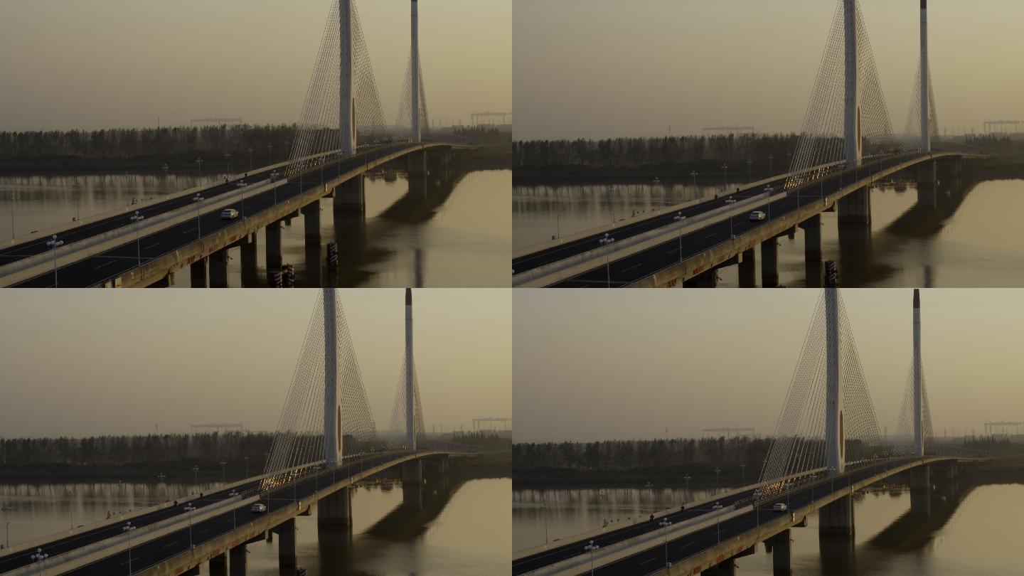 如皋长江大桥4k航拍素材