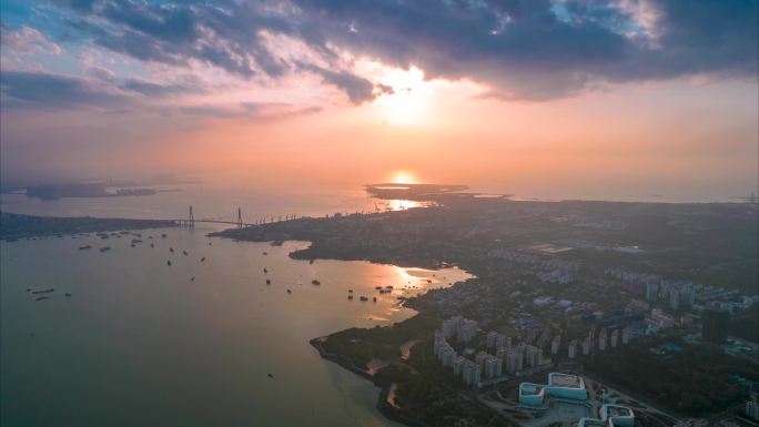 海南北部湾儋州湾落日延时