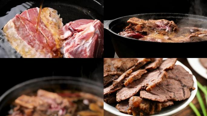 卤牛肉传统美食五香牛肉4K视频素材