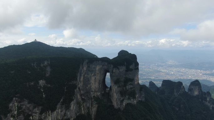 湖南张家界天门山5A景区航拍