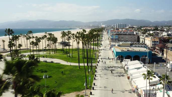 洛杉矶海滩美国洛杉矶航拍美国城市风光发达