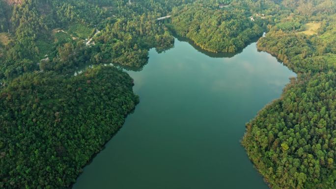 青山绿水水库湖泊淡水资源水利环保航拍素材