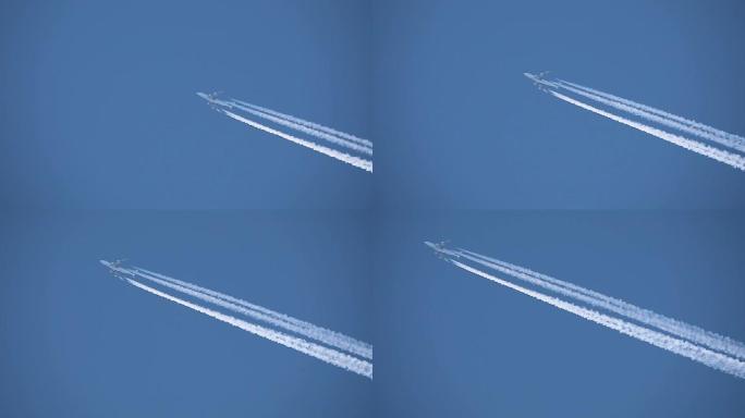 飞机拉线：喷气机的废气高空凝结而成云彩3