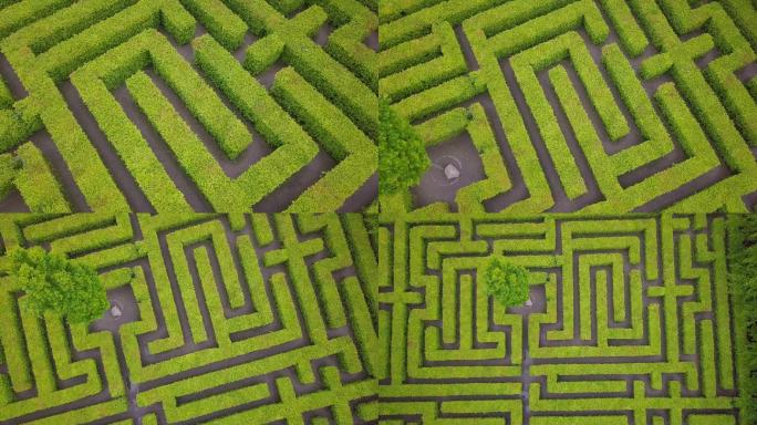 迷宫鸟瞰图，园艺师现代园林英国城市