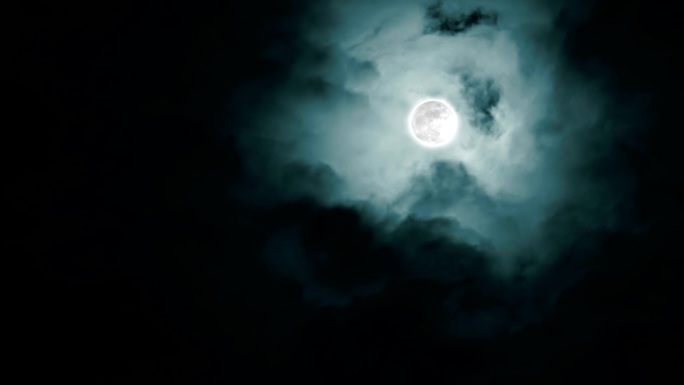 满月的延时拍摄凌晨深夜夜空夜色