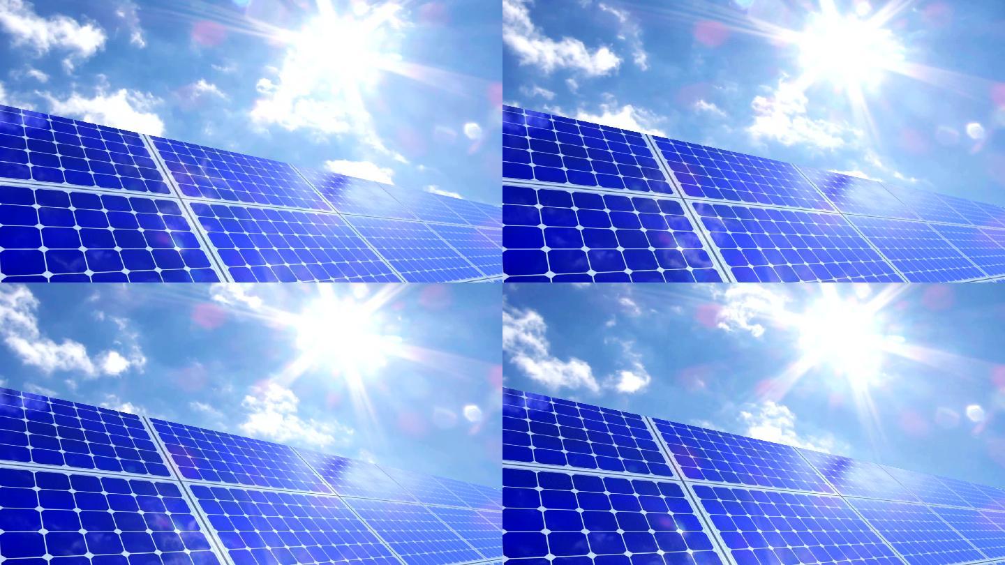 光伏太阳能电池板3D新能源汽车充电光伏绿