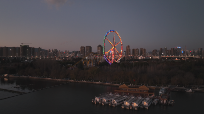 【5K】滇池黄昏，滇池夜景，西山夜色航拍