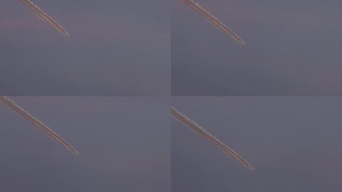 飞机拉线：喷气机的废气高空凝结而成云彩1