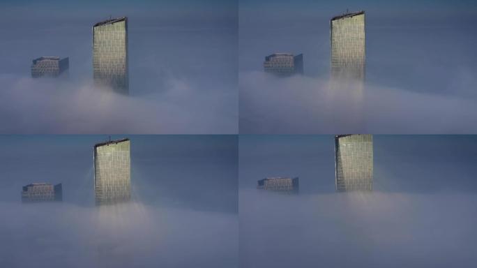 哈尔滨第一高楼富力中心闪耀冰城云海1