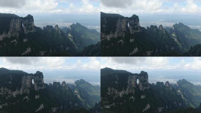 航拍湖南张家界天门山5A景区