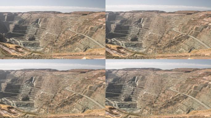 巨大的露天矿坑开采开矿延时矿井有色金属