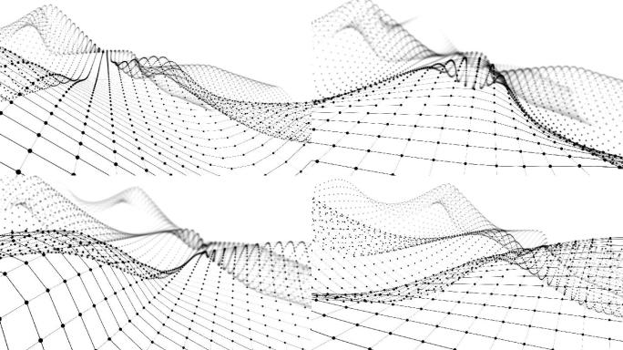 线框三维模型背景点线黑色线条网格状