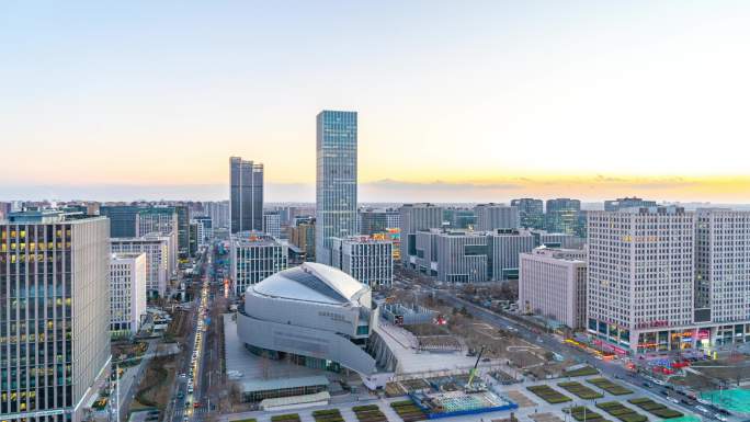 【4K】北京丰台科技园诺德中心车流延时