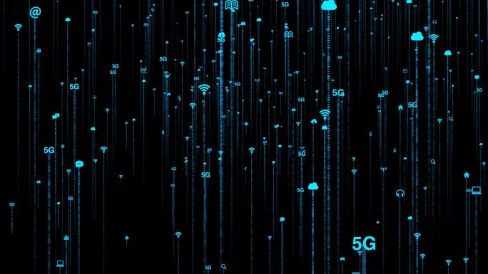 【带通道】5g大数据科技图标元素拖尾上升