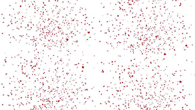 红色五彩纸屑爆炸的动画