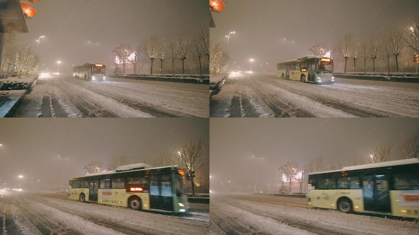 河南省安阳市冬季下雪的路况
