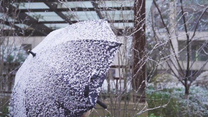 冬天下雪升格小孩大人雪中玩耍走路16