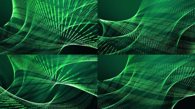 环形抽象绿色发光粒子背景