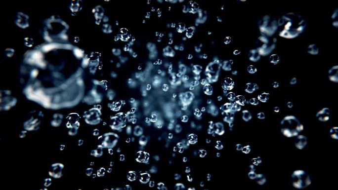 飞行水泡循环背景水滴三维动画特效抠像透明