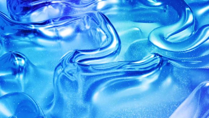 蓝色环形抽象液体背景