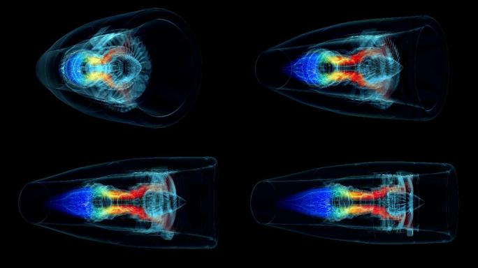 喷气发动机3D温度图