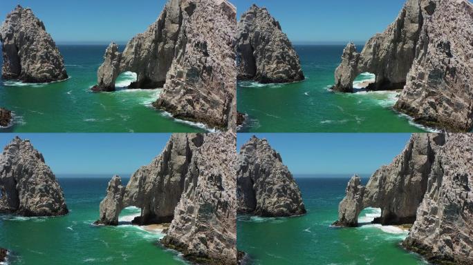 海洋上形成的自然拱门岩石景观
