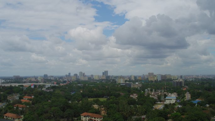 非洲坦桑尼亚市中心俯瞰城市全景