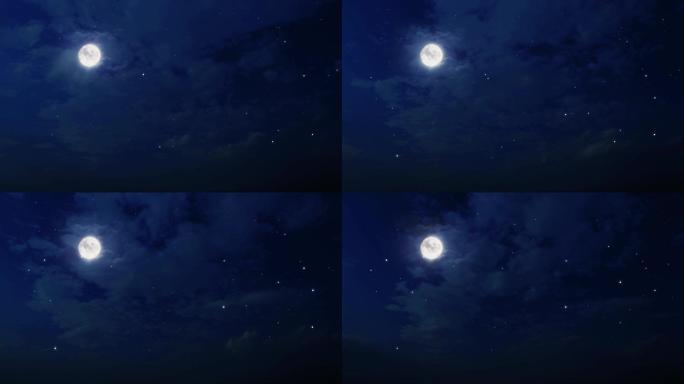 夜晚 月空 星空 月夜 安静 月亮 星星