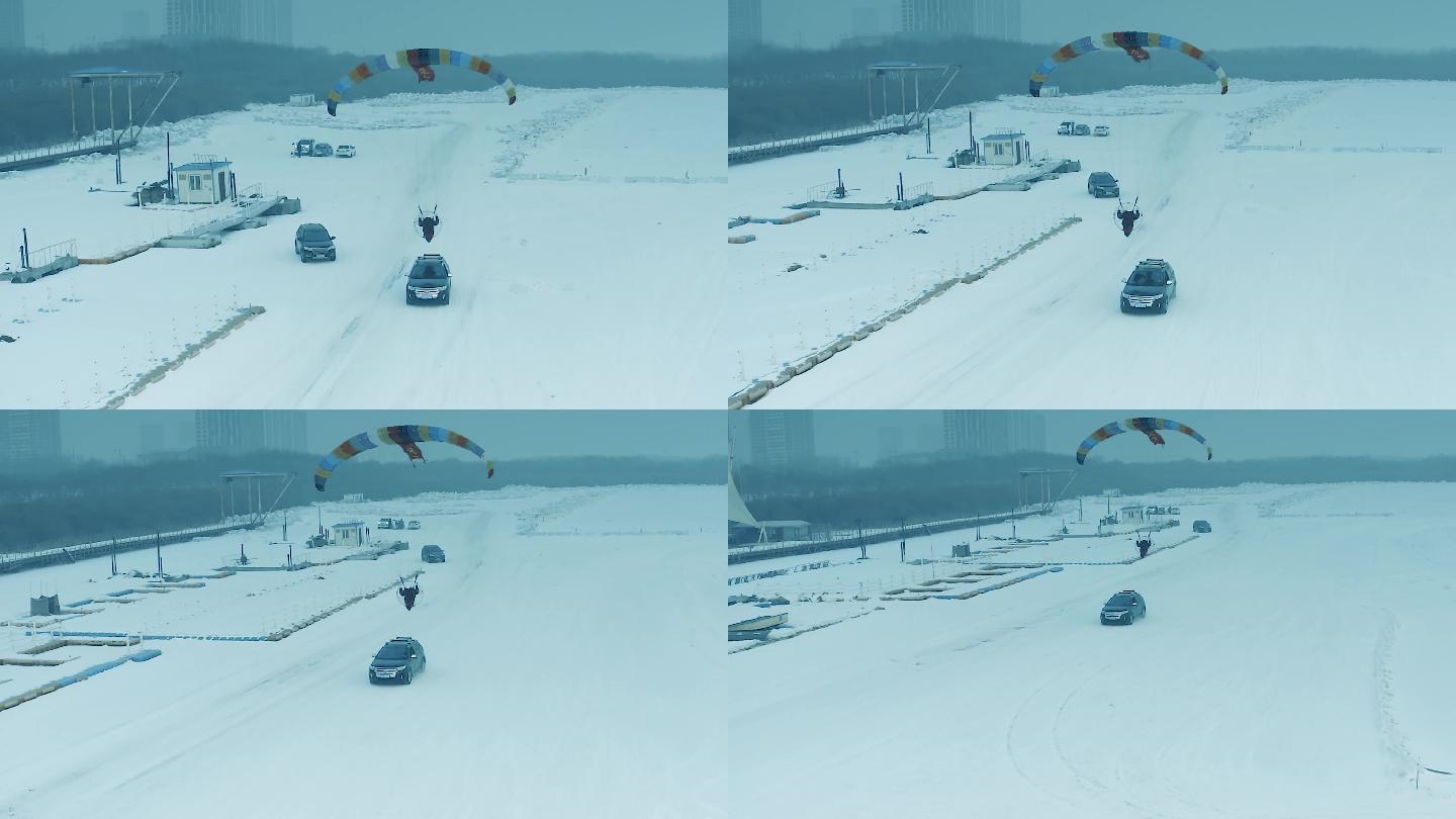 滑翔伞惊险飞越冰雪中的哈尔滨冰雪世界1