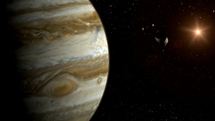 绕木星运行的旅行者号太空探测器