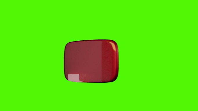 绿色背景上的3d youtube按钮