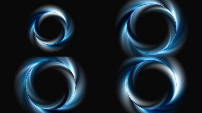 抽象蓝环标志旋转视频动画