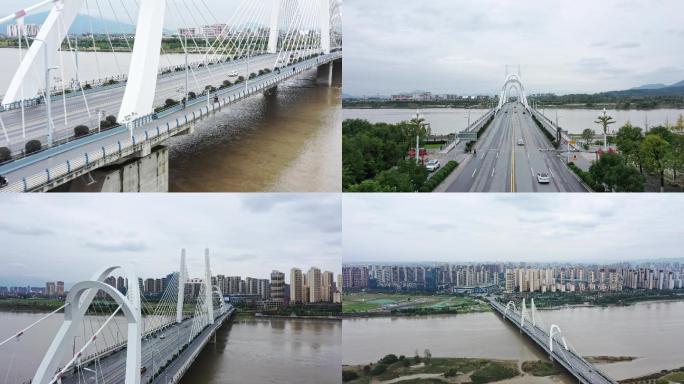 陕西汉中龙岗大桥航拍