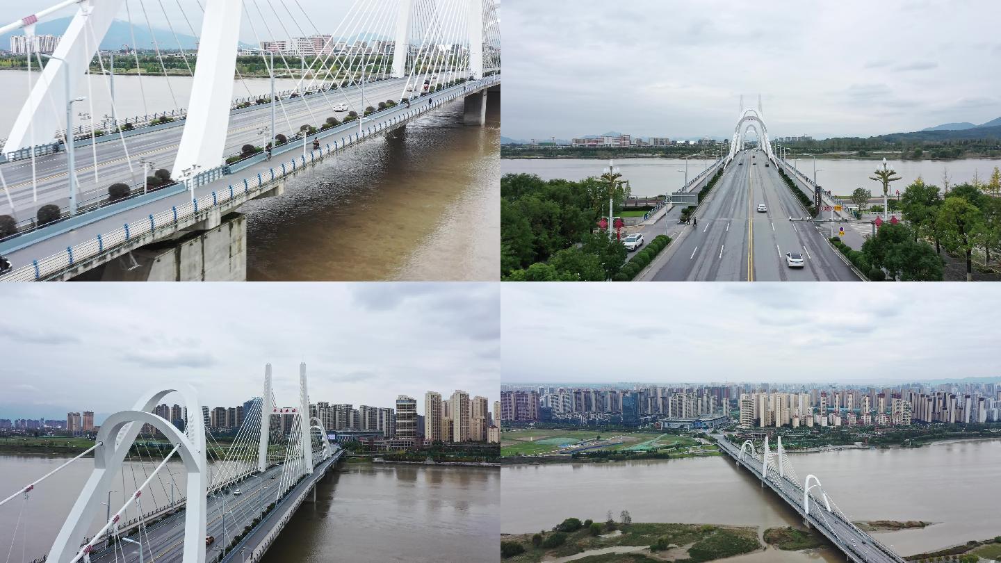 陕西汉中龙岗大桥航拍