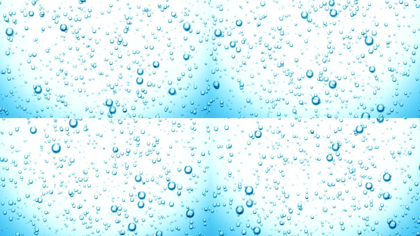水下蓝色泡泡的可循环3d动画。