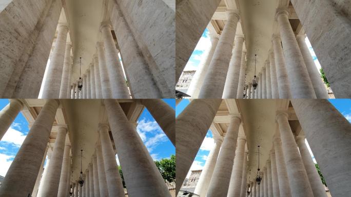 意大利梵蒂冈圣彼得大教堂的著名柱廊