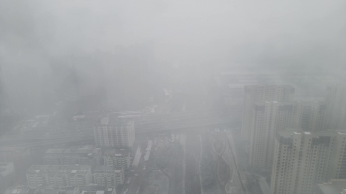 城市雾霾航拍