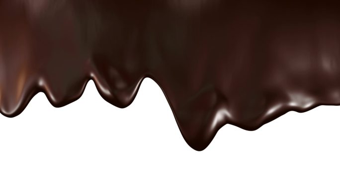白色背景上分离的巧克力流