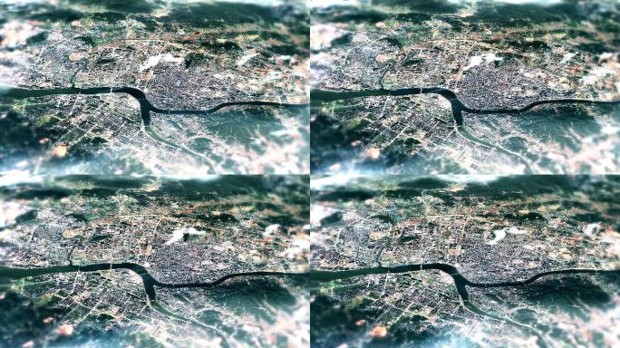 4K上饶市主城区地图视频动画素材